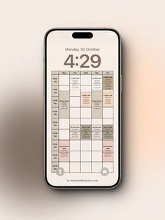 an iphone displaying the calendar for monday, 30 october and 4 29 on it's screen