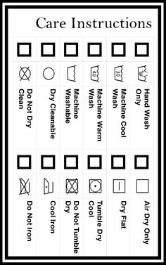 an instruction sheet for the use of symbols