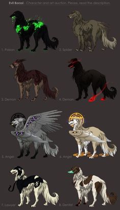 the different types of dogs that can be found in this video game, and what they are