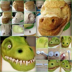 there are many different pictures of food made to look like alligator's heads and teeth