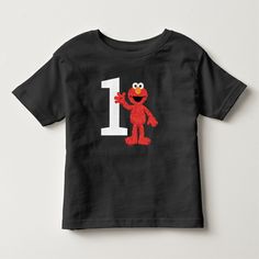 Your child will look SO cute in this Sesame Street Elmo Birthday shirt. Personalize with their age. Elmo Birthday Shirt, Elmo 1st Birthday, Sesame Street Elmo, Elmo Birthday, Birthday Design, Birthday Shirt, Sesame Street, Birthday Shirts, 1st Birthday