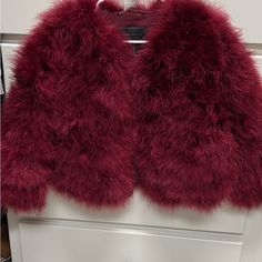 Bcbgmaxazria Fur Jacket. Lightweight. Color: Fire Red (Dark Red). Brand New. Tags Attached. Size Small. Perfect For Nye,Winter Wedding, Or Just A Fun Night Out. $100 Obo. Red Evening Blazer For Winter, Red Long Sleeve Outerwear For Evening, Red Long Sleeve Evening Outerwear, Winter Party Burgundy Blazer, Burgundy Long Sleeve Outerwear For Party, Chic Red Fur Coat For Fall, Red Fur Coat For Fall, Red Fire, Fur Jacket