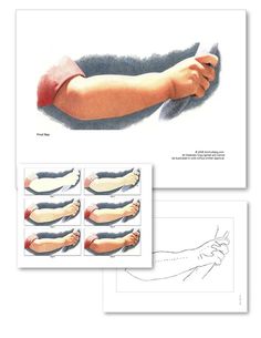 an image of foot and hand with instructions on how to do it in this drawing