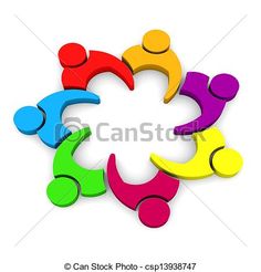 colorful people holding hands in a circle