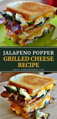 grilled cheese sandwich with bacon and jalapeno popper on the side