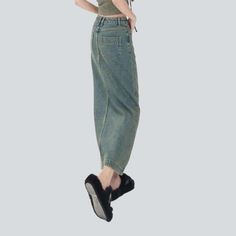 Show off your street style with our 2023 Spring-Summer Collection ladies denim skirt. Featuring a elevated-waist silhouette. this full-length and vintage piece offers a perfect fit with its zipper and button closure. Every detail. from the painted print to the sanded finish. makes it a classic masterpiece that will make you stand out in every crowd!Why You'll Fall In Love Vintage Appeal: Get the Y2K vibe with this skirt. a symbol of youthful exuberance and chic sophistication. Comfy Design: Its Vintage Streetwear Bottoms For Spring, Baggy Jeans With Frayed Hem, Vintage Wide-leg Denim Skirt, Baggy High-rise Cotton Denim Skirt, Baggy High Rise Cotton Denim Skirt, Retro Baggy Bottoms For Spring, Vintage Acid Wash Baggy Bottoms, Vintage Straight Leg Denim Skirt For Summer, Retro Washed Bottoms For Spring