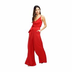 New With Tags Tjd The Jetset Diaries Ellil Wide Leg Jumpsuit Sz Xs. Poly Blend. Hand Wash Cold. Adjustable Shoulder Straps. Draped Neckline. Side Seam Pockets. Waist Tie Detail. Body Measures Approx 32" In Length At Longest Adjustment.Because Straps Are Adjustable. No Flaws Or Damages Red Jumpsuits And Rompers For Night Out, Red Overall Jumpsuit For Work, Spring Red Pantsuit For Night Out, Red Pantsuit For Spring Night Out, Red Overall Jumpsuit For Party, Chic Red Overall Jumpsuit, Red Summer Workwear Pantsuit, Draped Neckline, Wide Leg Jumpsuit