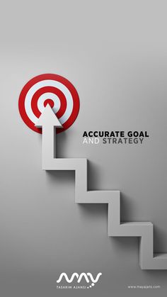 an arrow is going up the stairs with text that reads accelerate goal and strategy