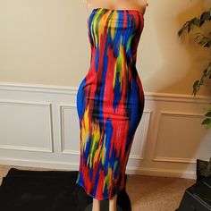 Nwt Multi-Colored Fashionable Sleeveless Maxi Tube Dress For Summer (L).. Never Worn (Except To Model For Listing Video) I Bought Waaaaay Too Many Dresses And Need To Consolidate. 95% Polyester, 5% Elastine Casual Multicolor Strapless Dress For Spring, Casual Multicolor Strapless Sleeveless Dress, Multicolor Summer Maxi Dress For Beach Cover-up, Multicolor Maxi Length Beach Dress Cover-up, Vibrant Multicolor Maxi Dress Beach Cover-up, Multicolor Print Maxi Dress Summer Beach Cover-up, Multicolor Print Maxi Beach Cover-up Dress, Kente Dress, No Brand