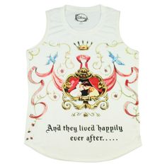 This White muscle tank features a front sublimated print of Cinderella and her Prince and the text that reads " And They Lived Happily Ever After". Made from 95% Polyester 5% Spandex this tank is super soft and tagless for added comfort. This tank is great for any Cinderella fan and is sure to be a favorite. Printed White Tank Top, Unisex White Printed Tops, Unisex Printed White Tops, Sleeveless Cotton Top With Character Print, Sleeveless Cotton Top With Sublimation Print, White Tank T-shirt With Letter Print, White Sleeveless Top With Custom Print, White Graphic Print Racerback Top, White Printed Tops