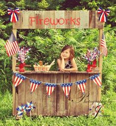 4th Of July Photo Shoot, Fireworks Stand, Photo Booth Stand, 4th Of July Pics, Firework Stands, 4th Of July Photography, Quilt Decor, 4th Of July Photos, Mini Photo Sessions