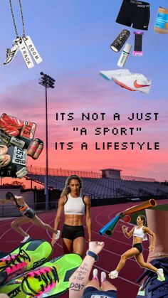 a collage of sports related items and the words it's not just a sport, it's a life style