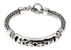 An ornate amulet with woven sterling silver on each side makes a beautiful bracelet. From Wayan Asmana, this bracelet speaks in symbols, conjuring a universal symbol of peace. It is a superb example of modern Balinese design. Sterling Silver Toggle Clasp 7.5 Inches Handmade in & fairly traded from Indonesia Balinese Design, Silver Braided Bracelet, Symbol Of Peace, Amazon Associates Program, Printed Jewelry, Rings Vintage, Braided Bracelet, Silver Chain Bracelet, Fancy Diamonds