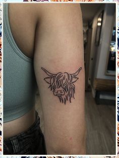 Looking for cute and stylish small animal tattoos for women? Check out our collection of unique designs that are perfect for any animal lover. From delicate birds to fierce tigers, these tattoos are sure to make a statement. Find inspiration for your next ink with our curated selection of animal tattoos for women small. Small Tattoos Country Simple, High Land Cow Tattoo, Hiland Cow Tattoos, Cow Tattoo Ideas For Women, Cute Cowgirl Tattoos, Simple Southern Tattoos For Women, Patchwork Tattoo Western, Tattoo Ideas Cowgirl, Small Cow Tattoo Ideas