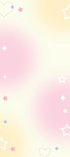 a pink and yellow background with stars in the sky