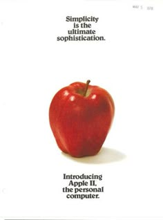 an apple advertisement with the words simplifying is the ultimate sophistiction