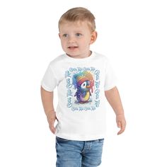 Let your toddler do their thing while feeling super comfy and looking extra stylish in this short-sleeve jersey t-shirt from 100% cotton with a unique print. The tee is soft, durable, and bound to become the staple of your toddler's wardrobe.  * 100% combed and ring-spun cotton * Fabric weight: 4.2 oz/yd² (142 g/m²) * Relaxed fit for extra comfort * Side-seamed construction * Pre-shrunk fabric * Blank product sourced from the US or Honduras This product is made especially for you as soon as you Unisex Short Sleeve T-shirt For Playtime, Playful Cotton Short Sleeve T-shirt, Playtime Soft-washed White Tops, Playful Cotton T-shirt, White Cotton T-shirt For Playtime, White Short Sleeve T-shirt For Playtime, Playful Cotton T-shirt For Playtime, Fun Cotton T-shirt For Playtime, Cotton T-shirt With Letter Print For Playtime