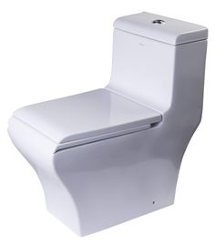 a white toilet with the lid up and no tank cover on it's side