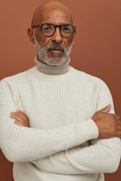 Bald Aesthetic, Older Black Man, Black Man With Glasses, Old Black Man, Bald Head With Beard, Glasses Women Fashion Eyeglasses, Bald Black Man, Black Men Beard Styles, Black Men Beards