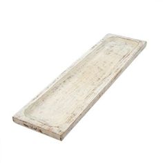 an old wooden plank is shown against a white background