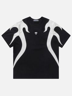 Aelfric Eden Flame Embroidery Tee Casual Streetwear Tops With Embroidered Graphics, Casual Tops With Embroidered Graphics For Streetwear, Casual Embroidered Graphic Tops For Streetwear, Short Sleeve Tops With Embroidered Graphics For Streetwear, Embroidered Short Sleeve Tops For Streetwear, Graphic Tee With Embroidered Graphics For Streetwear, Y2k Printed Streetwear Tops, Black Y2k Top With Heart Graphic, Y2k Unisex T-shirt For Streetwear