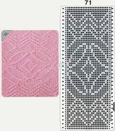 the pattern is shown next to an image of a piece of knitted material with holes in it