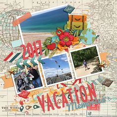 a collage of photos with the words vacation on it