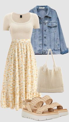 #casual #churchoutfit #teacheroutfit #outfit #schoolfit #skirt #beach #modestfashion #yellow #outfitideas #christiangirl #easter #spring #summer Quick Outfits, Cute Everyday Outfits, Really Cute Outfits, Business Casual Outfits, Girly Outfits