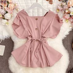 Name:solid color, square collar, flying sleeves, floundered chiffon topMaterial:blendedColor:yellow,red,black,pink,orangeFeatures:vintageSize(cm):free 1inch=2.54cmbust:72,length:61,shoulder:35Note:Due to different measurement methods,there will be 1-3 error(unite:cm), please understand.&ltp&gtPlease check the size carefully when you choose items,thank you.</p>&ltbr/> Summer Solid Color Puff Sleeve Blouse, Pink Ruffled Square Neck Top, Pink Square Neck Top With Ruffles, Chic Solid Color Chiffon Top, Chic Chiffon Top In Solid Color, Spring Solid Color Square Neck Top, Spring Ruffle Sleeve Solid Color Blouse, Chic Square Neck Blouse With Ruffles, Chic Pink Square Neck Blouse