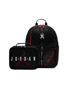 Jordan Air Lunch Backpack - Black Black Backpack With Zipper Pocket For Outdoor Activities, Black Backpack With Ykk Zipper For Outdoor Activities, Black Backpack With Ykk Zipper For Back To School, School Backpack With Ykk Zipper In Black, Black School Backpack With Ykk Zipper, Nike Air Backpack Black, Black Backpack With Zipper Pocket For Outdoor, Black Backpack With Ykk Zipper For Outdoor, Nike Black Travel Backpack