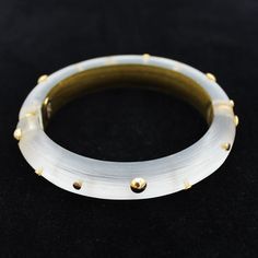 Check out Alexis Bittar Clear Lucite Hinged Clamper Bangle Bracelet w/ Gold Studs Magnetic, the latest item I added on eBay! #eBay #eBaySeller Alexis Bittar Earrings, Alexis Bittar Jewelry, Lucite Jewelry, Alexis Bittar, Bronze Color, Gold Studs, Beautiful Bracelet, Colorful Interiors, Bangle Bracelet