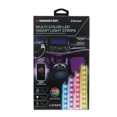 the multicolor led smart light strips are packaged in a package with four different colors