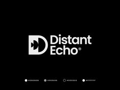 the distant echo logo on a black background