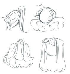 some drawings of different hair styles