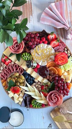 a platter filled with lots of different types of food