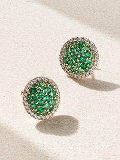 House Of Meraki's Gargi Rathi's fascination for Zambian emeralds started when she was a child - she loves the stones uniqueness, vibrant color and how it holds so much meaning in so many cultures. Encrusted with 2.20-carats of the rich gem, these 'Rosa' earrings are handcrafted from 18-karat gold and framed with sparkling diamonds. Emerald And Diamond Earrings, Zambian Emerald, She Loves, Fine Jewellery Earrings, Sparkle Diamonds, Beautiful Things, A Child, Fascinator, Jewellery And Watches