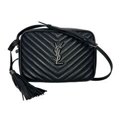 Ysl Est. Retail: $1550 Black Leather Quilted Camera Bag Adjustable Crossbody Strap Removable Tassel Zip Closure Inner Pocket Surface Scuffs & Scratches Shown Inner Discoloration Shown Dust Bag Included Height: 6.5" Width: 9.5" Depth: 2.5" Strap Drop: 22" Pre-Owned. Excellent Condition. Light Normal Wear, Including A Discoloured Area On The Interior And Some Minor Scuffs/Wear And Marks On The Exterior - See The Last 7 Photos For Closeups. Fw 2024 Fw 2024, Ysl Saint Laurent, Saint Laurent Bag, Silver Hardware, Camera Bag, Bags Handbags, Saint Laurent, Dust Bag, Shoe Accessories