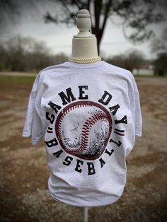 "\"Game Day\" -Professionally DTG Printed  -Unisex True To Size Fit Shirt -Shirts are made to order. Please Allow 1-2 weeks processing time  - I do not offer Returns, Order Cancelations or Refunds -Size chart is listed in item photos!" Cotton Baseball Shirt With Text Print, Cotton Shirt With Sublimation Print For Baseball Season, Baseball Shirt Designs, Rainbow City, Baseball Mom Shirt, Baseball Vintage, Baseball Mom Shirts, Photographer Shirts, Baseball Shirt