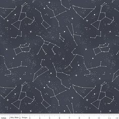 an image of the sky with stars and lines in white on a dark blue background