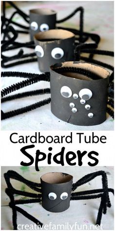 cardboard tube spider craft for kids to make