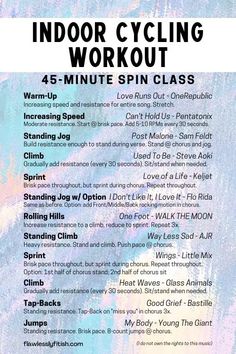 the flyer for an indoor cycling workout