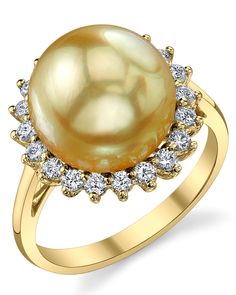 Golden Pearl & Diamond Sage Ring Sage Ring, South Sea Pearl Necklace, Golden Pearl, Pearl Rings, Gold Pearl Ring, Golden South Sea Pearls, Pearl And Diamond Ring, Art Ancien, Best Friend Jewelry