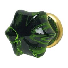 Forest green glass knob is colorfully elegant. It has a 1 in. diameter and a brass edging. Green Drawer Pulls, Unique Drawer Pulls, Unique Cabinets, Vintage Knobs, Kitchen Cabinet Pulls, Contemporary Mid Century Modern, Dresser Handles, Kitchen Cabinet Knobs, Glass Knobs