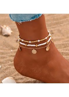 Color:Gold;Package Contents:3 X Anklets;Occasion:Sport; White Lace Shorts, Trendy Swimsuits, Trendy Tops For Women, Dr Wardrobe, Lace Top Long Sleeve, Swimwear Bottoms, Lace Short, Plus Size Maxi Dresses, Swim Suits