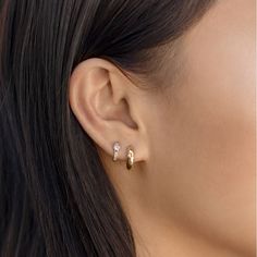 Gold Vermeil Thin Huggie Hoop Earrings | Minimal Dainty Jewelry – AMY O Jewelry Second Piercings, Gold Huggie Hoop Earrings, Gold Huggies, Huggie Earrings Silver, Second Piercing, Earrings Minimal, Piercing Inspo, Moms Bracelet, Choker Pendant