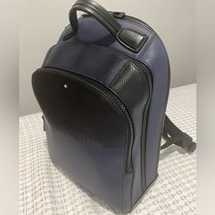 This Bookbag Is In Very Good Condition, 1 Year Old Montblanc Bag, Limited Time, 1 Year, Year Old, Color Blue, Conditioner, Blue, Color, Mont Blanc