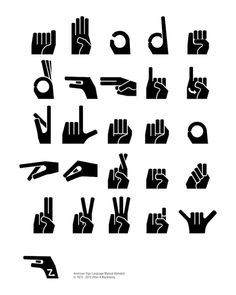 black and white silhouettes of hand gestures