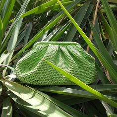 Trendy Green Handmade Straw Bag, Summer Style Green Crochet Bag For Everyday Use, Green Straw Bag For Spring, Green Crochet Bag For Daily Use In Spring, Green Crochet Summer Bag For Spring, Green Handwoven Straw Bag For Spring, Green Crochet Bag For Spring, Green Crochet Bag For Daily Summer Use, Green Handwoven Straw Bag For Summer