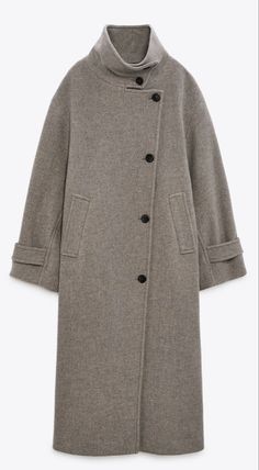 Gray Wool Coat, Zara Coat, Fitted Coat, Wool Trench Coat, Loose Fit Jeans, Fashion Victim, Wool Blend Coat, Winter Looks