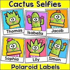 cactus selfies with pictures of them and the words,'cactus selfies '